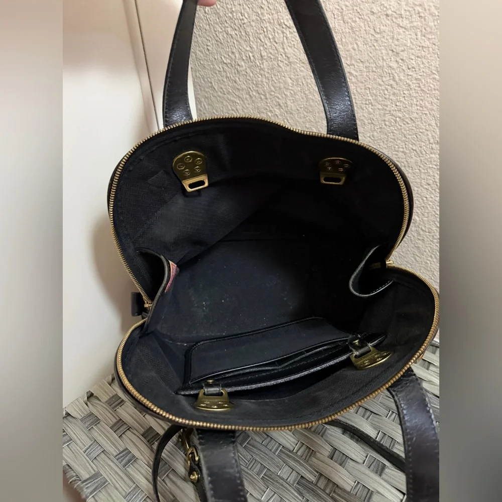 Dooney & Bourke Vintage Black Leather Satchel - Picture 3 of 16